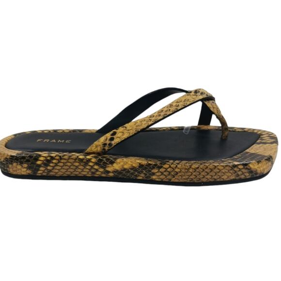 Frame Denim Snake Print Sandals - Black and Tan - Picture 3 of 10